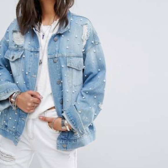 Free people pearl denim jacket - Picture 4 of 5